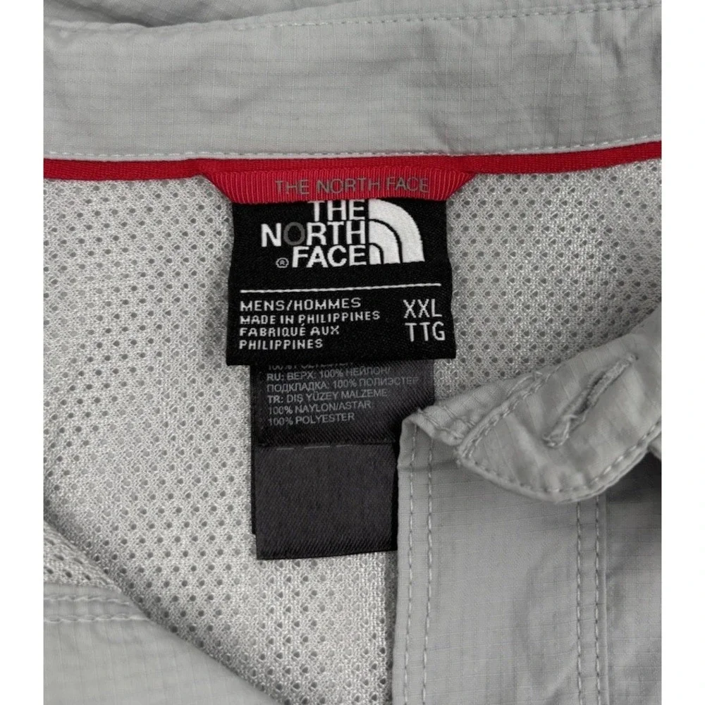 The North‎ Face Men's XXL Nylon Gray Long Sleeve Button Down Fishing Shirt